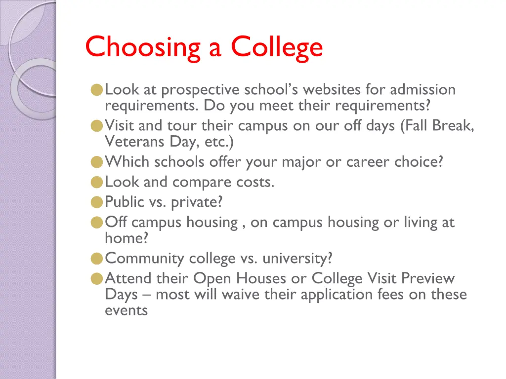 choosing a college