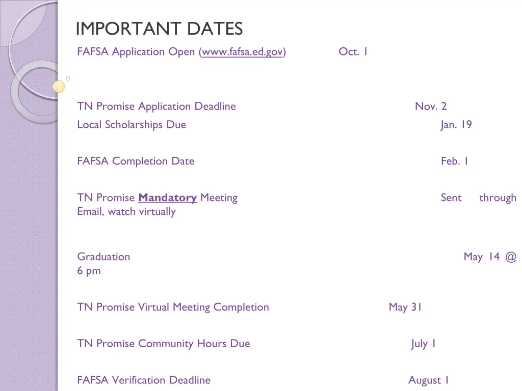 important dates fafsa application open www fafsa