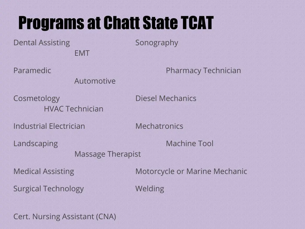 programs at chatt state tcat