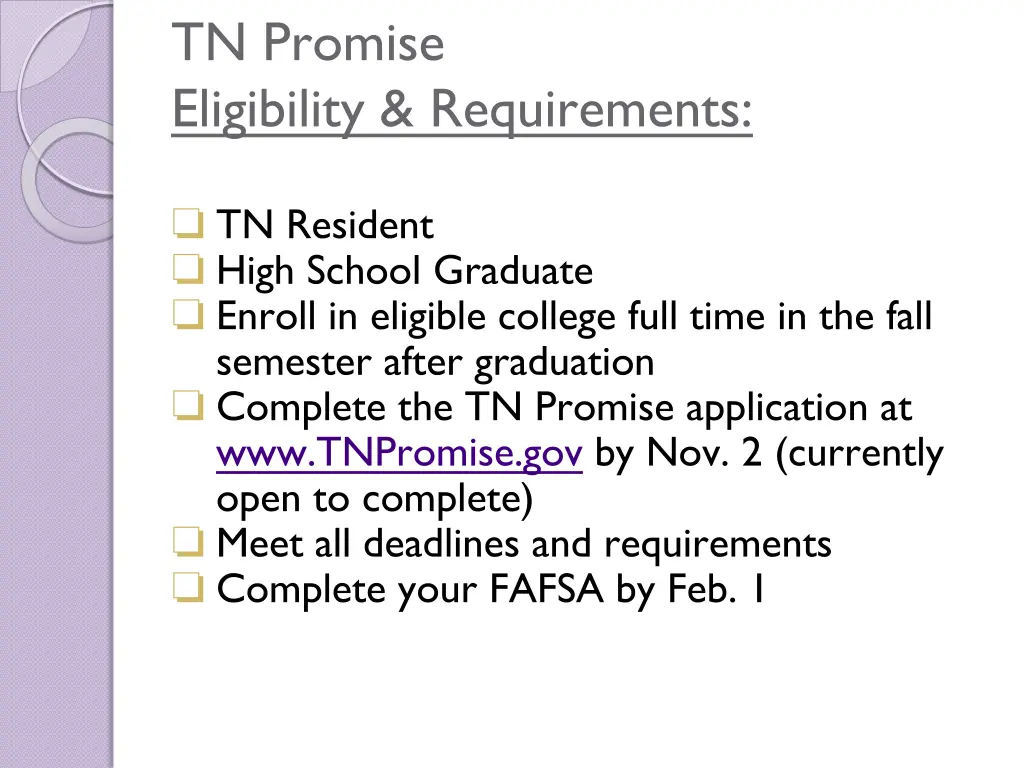 tn promise eligibility requirements