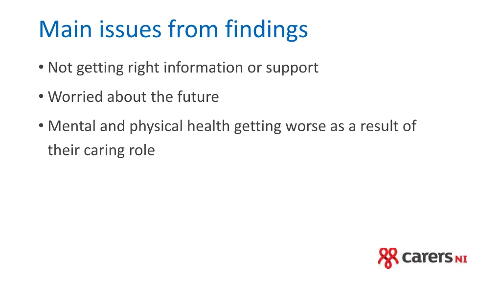 main issues from findings