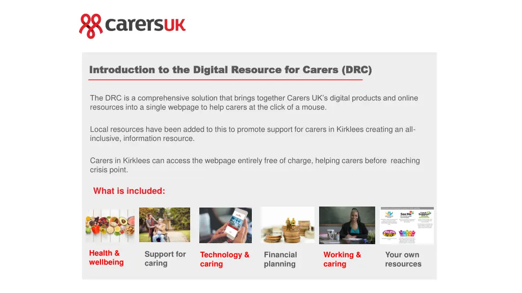 introduction to the digital resource for carers