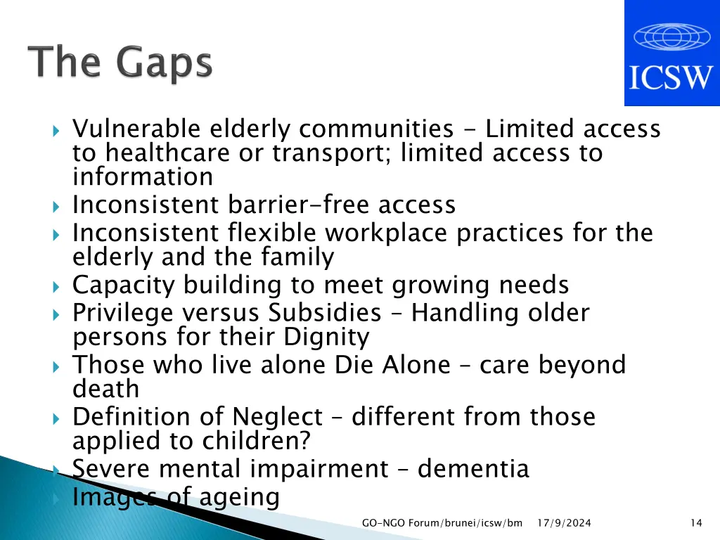 vulnerable elderly communities limited access