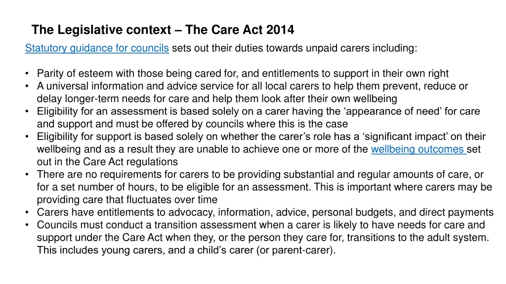 the legislative context the care act 2014