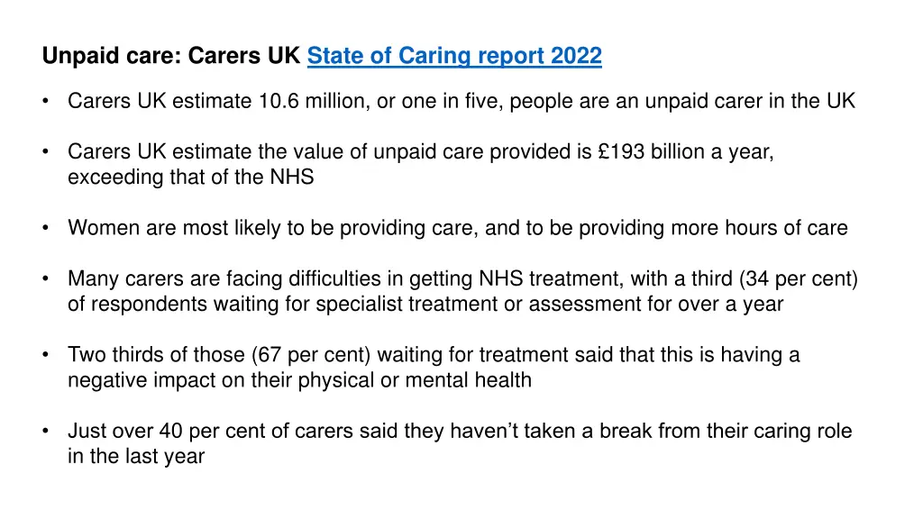 unpaid care carers uk state of caring report 2022