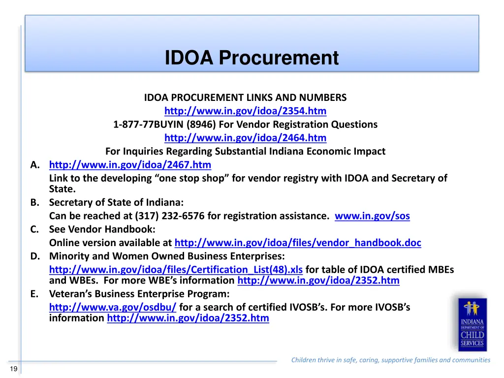 idoa procurement