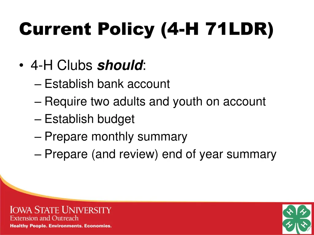 current policy 4 h 71ldr