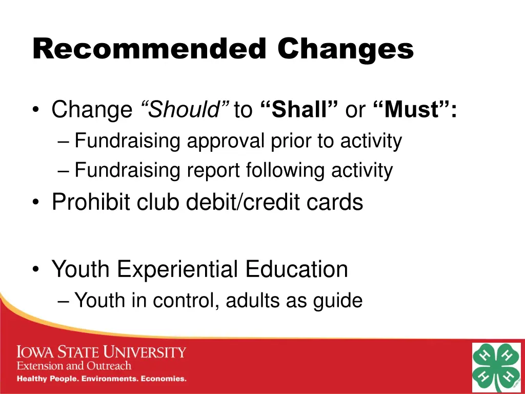 recommended changes 1