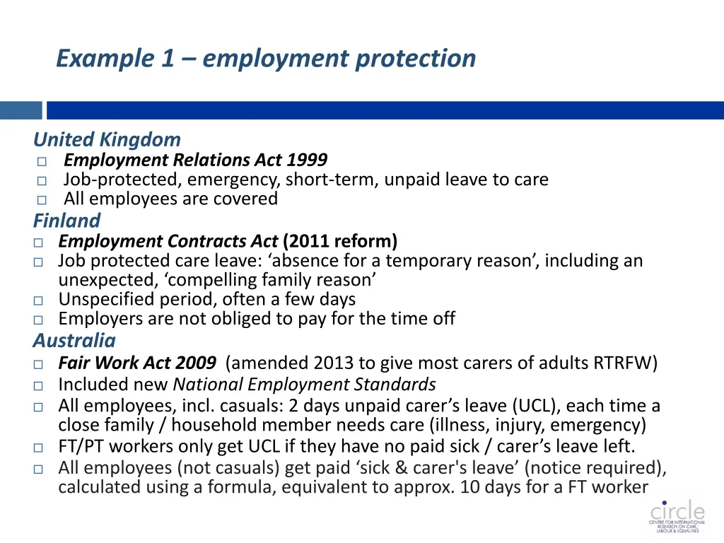 example 1 employment protection