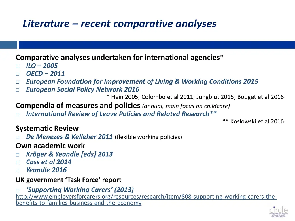 literature recent comparative analyses