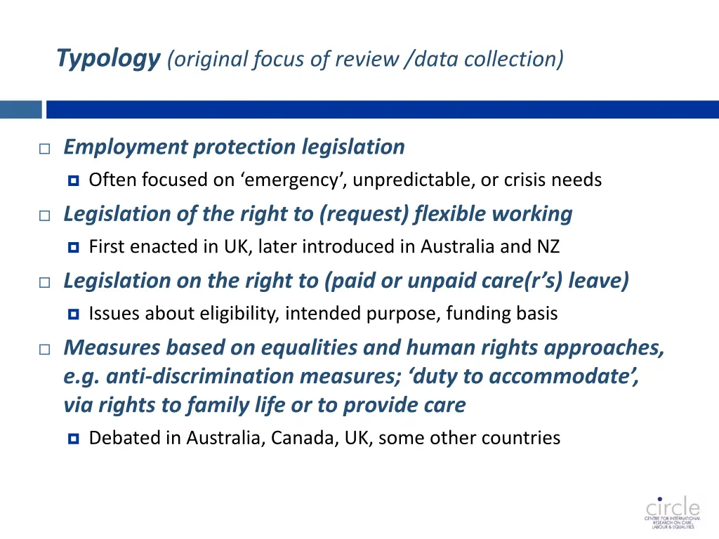 typology original focus of review data collection