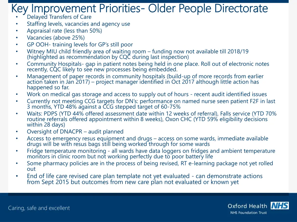 key improvement priorities key improvement 1