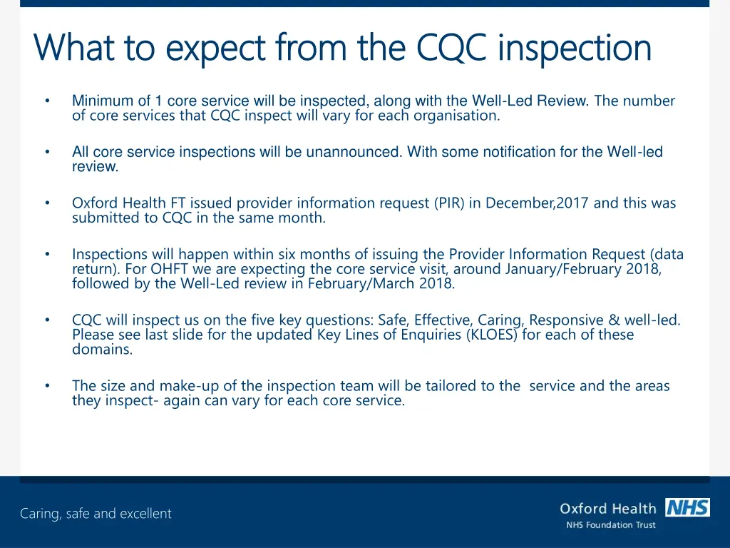 what to expect from the cqc inspection what