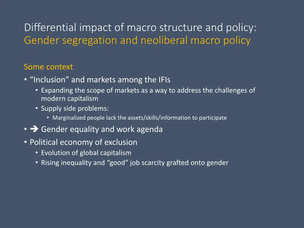 differential impact of macro structure and policy 1