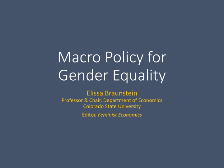 macro policy for gender equality