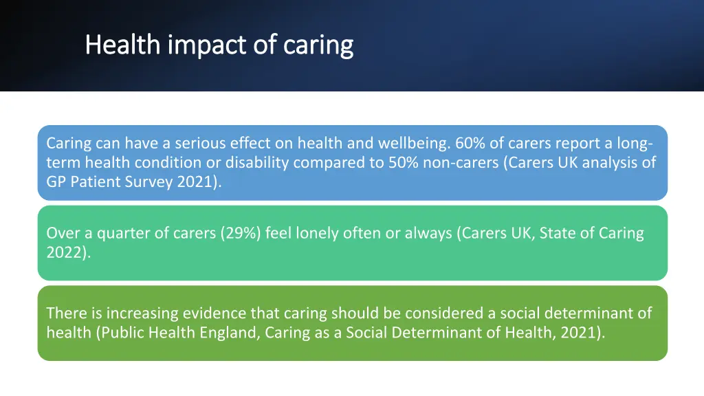 health impact of caring health impact of caring