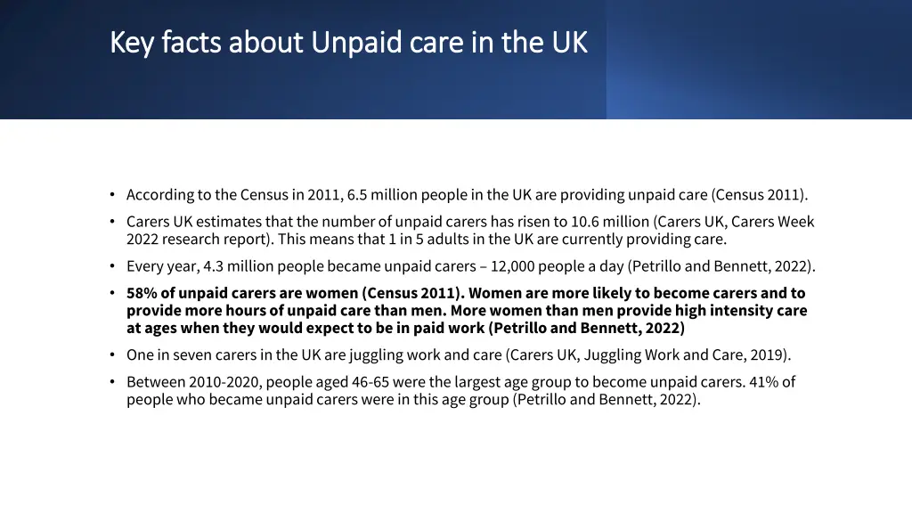 key facts about unpaid care in the uk key facts