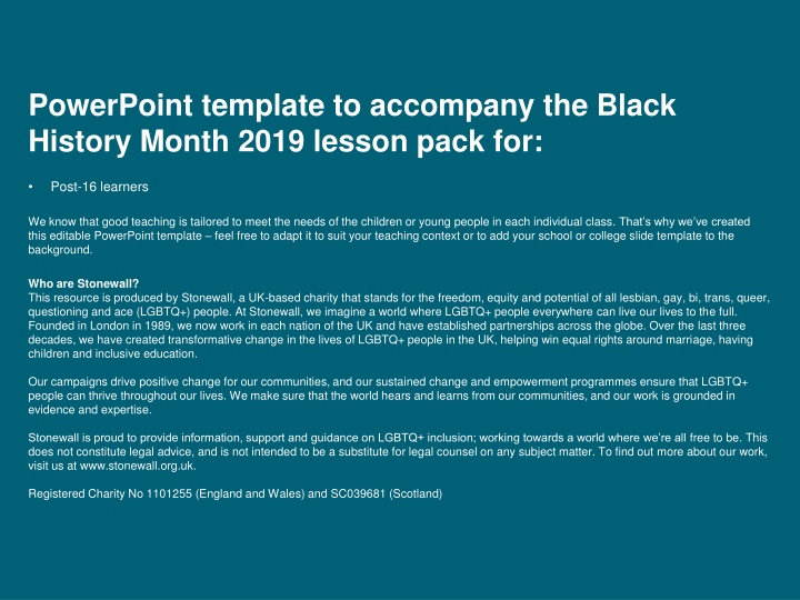 powerpoint template to accompany the black