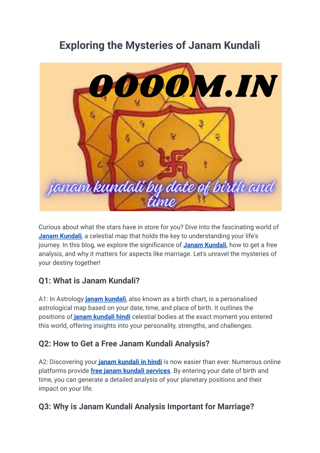 exploring the mysteries of janam kundali