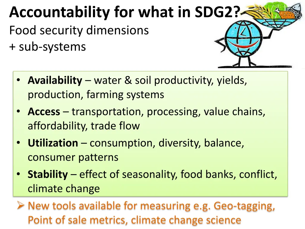 accountability for what in sdg2 food security