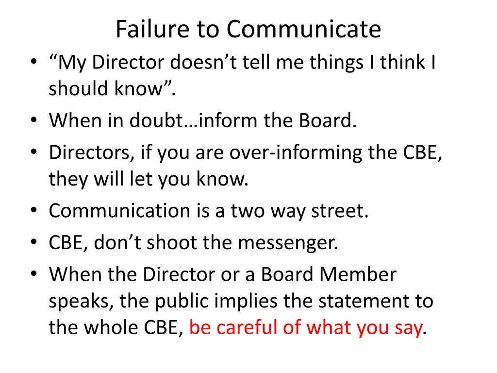 failure to communicate my director doesn t tell