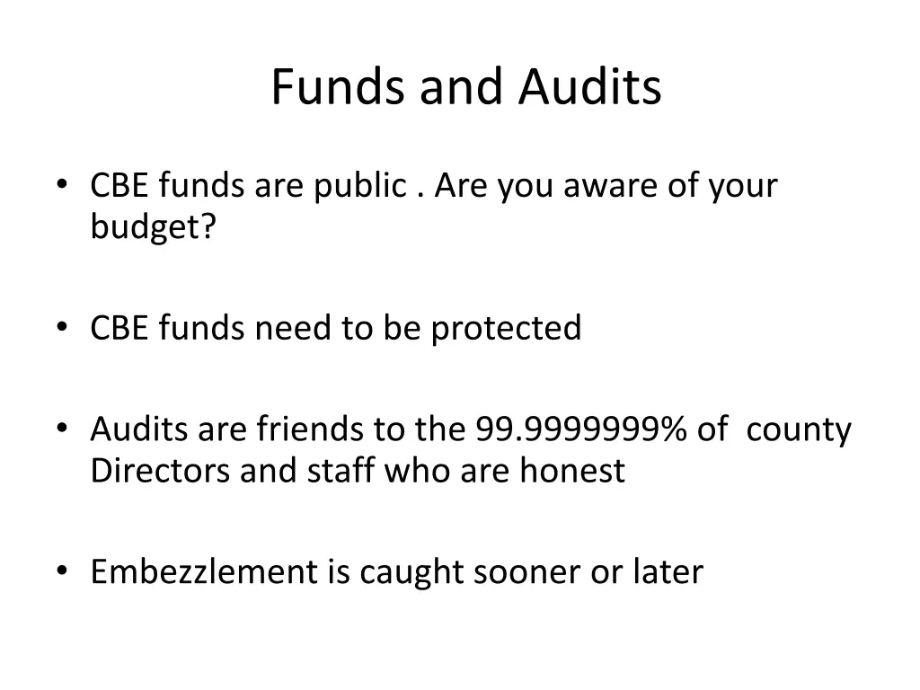 funds and audits