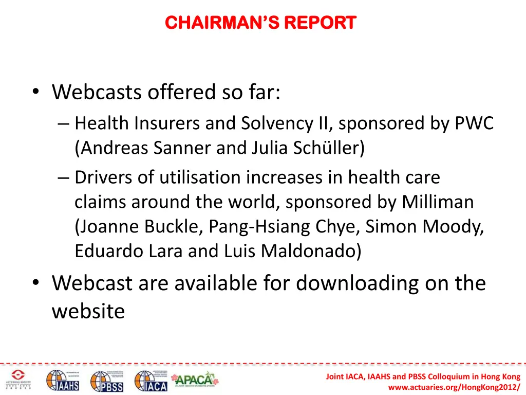 chairman s report chairman s report 2