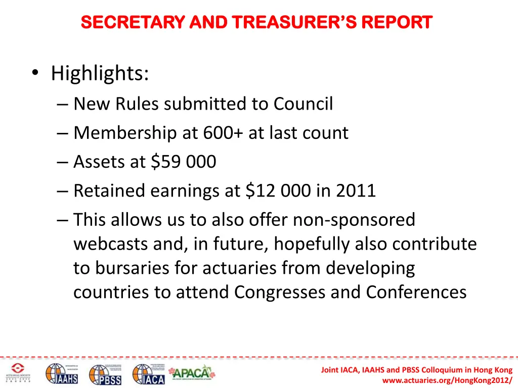 secretary and treasurer s report secretary