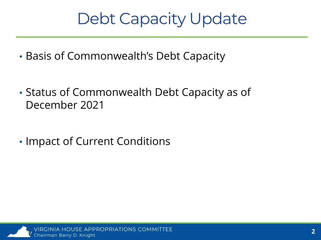 debt capacity update 1