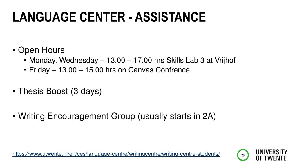 language center assistance