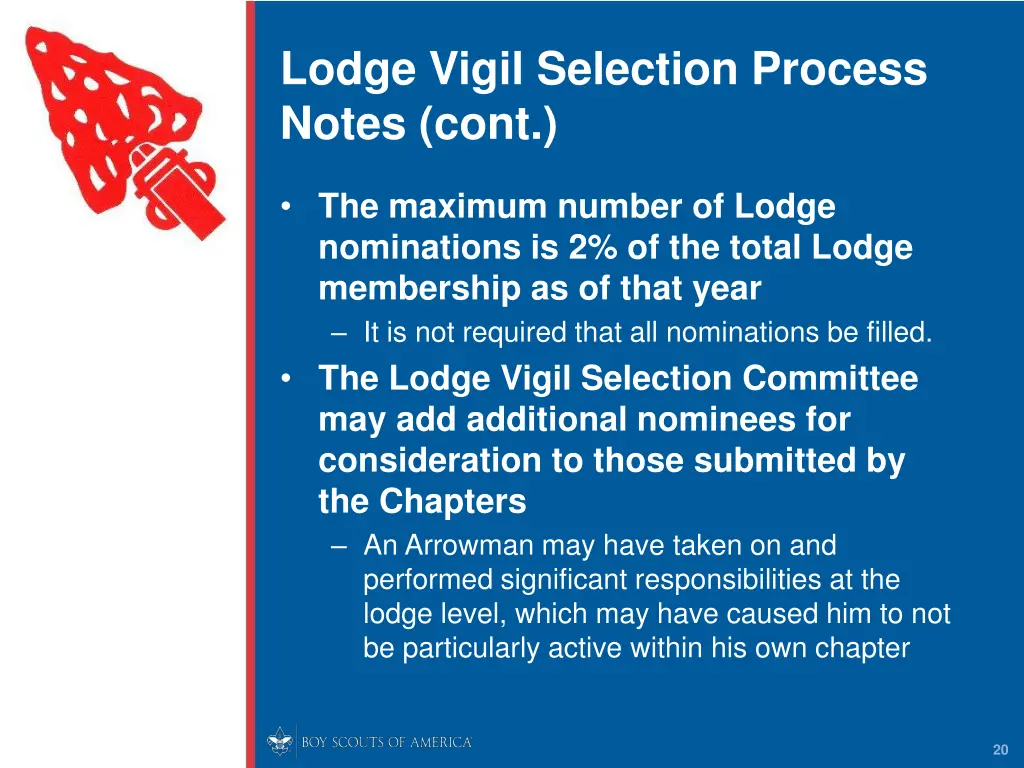 lodge vigil selection process notes cont