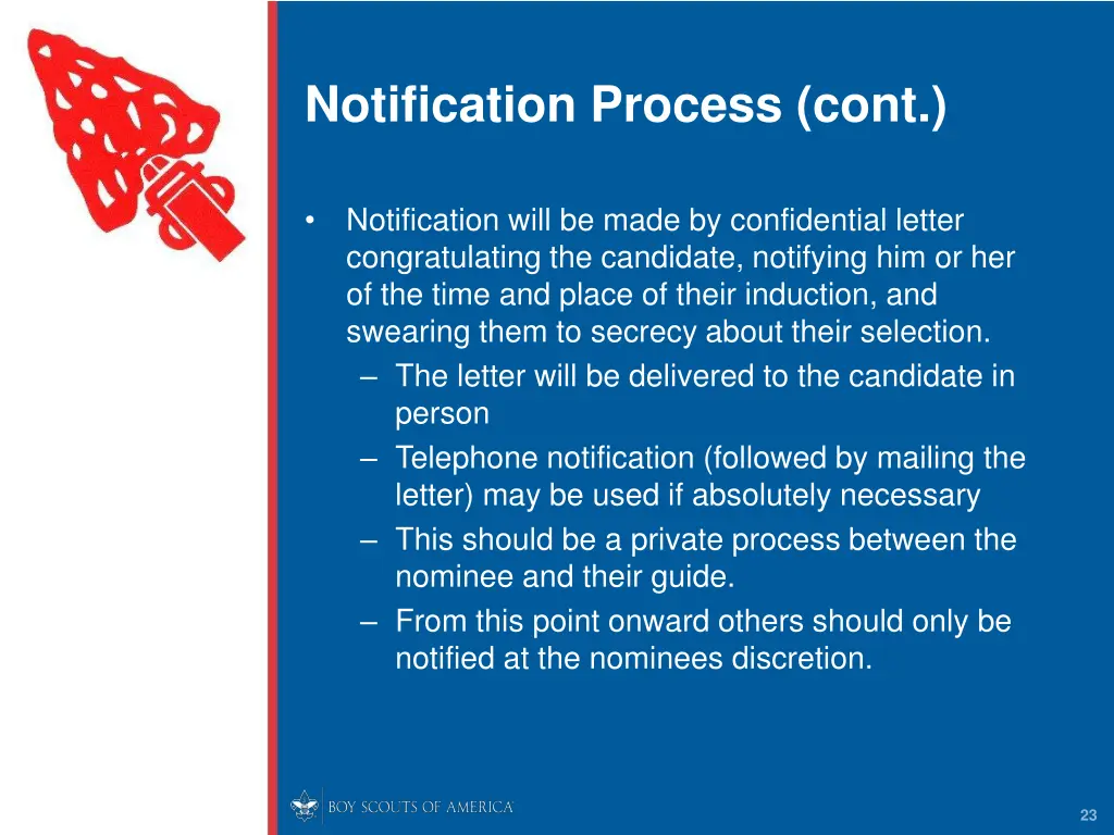 notification process cont