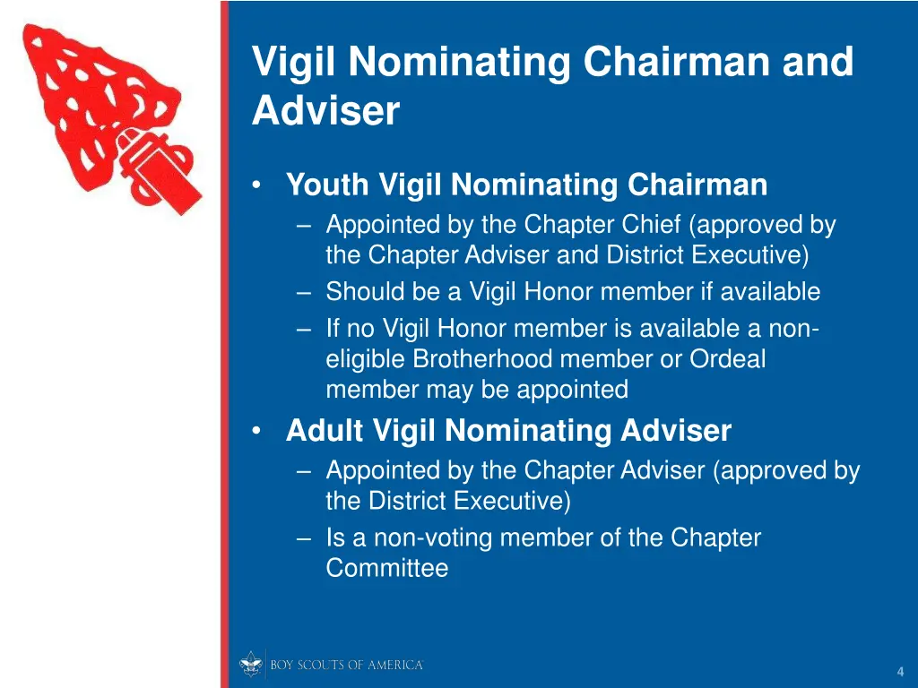 vigil nominating chairman and adviser