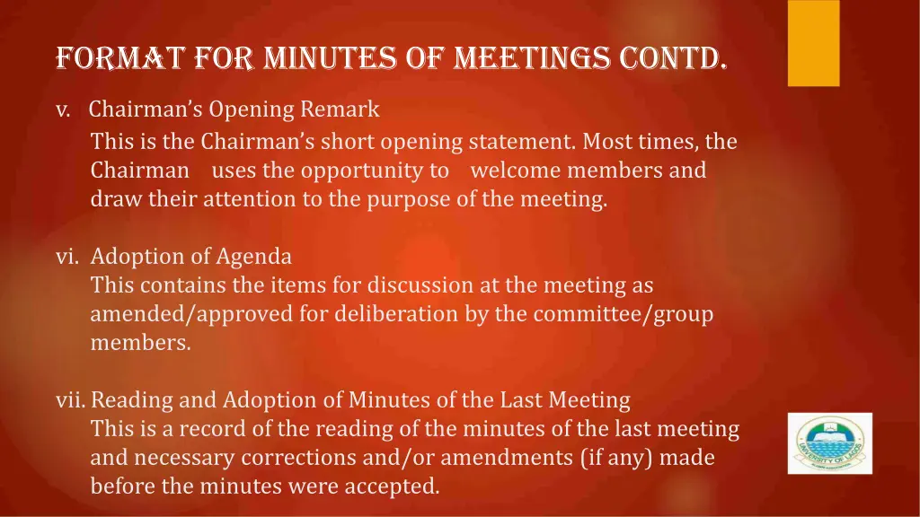 format for minutes of meetings contd 2