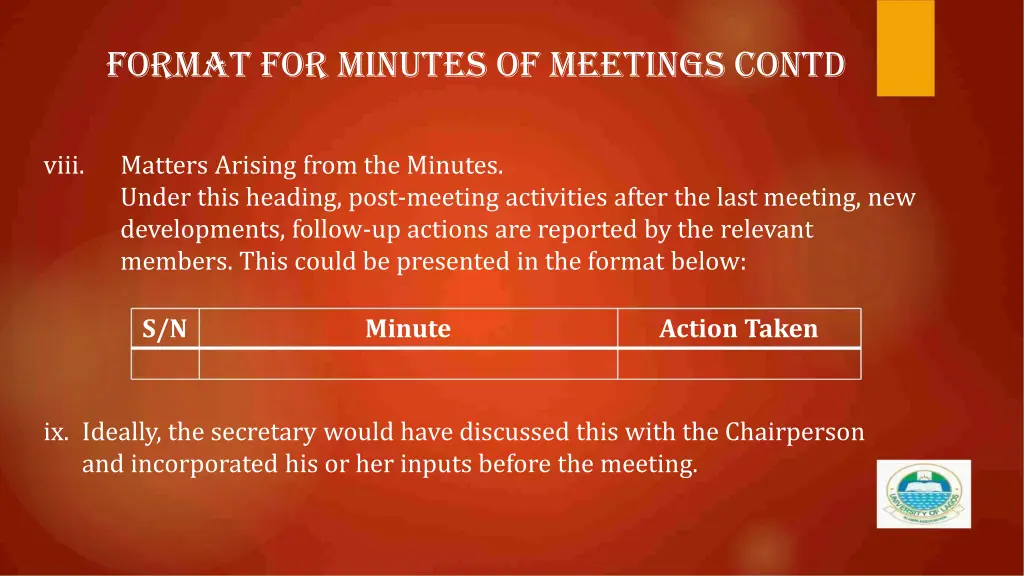 format for minutes of meetings contd 3