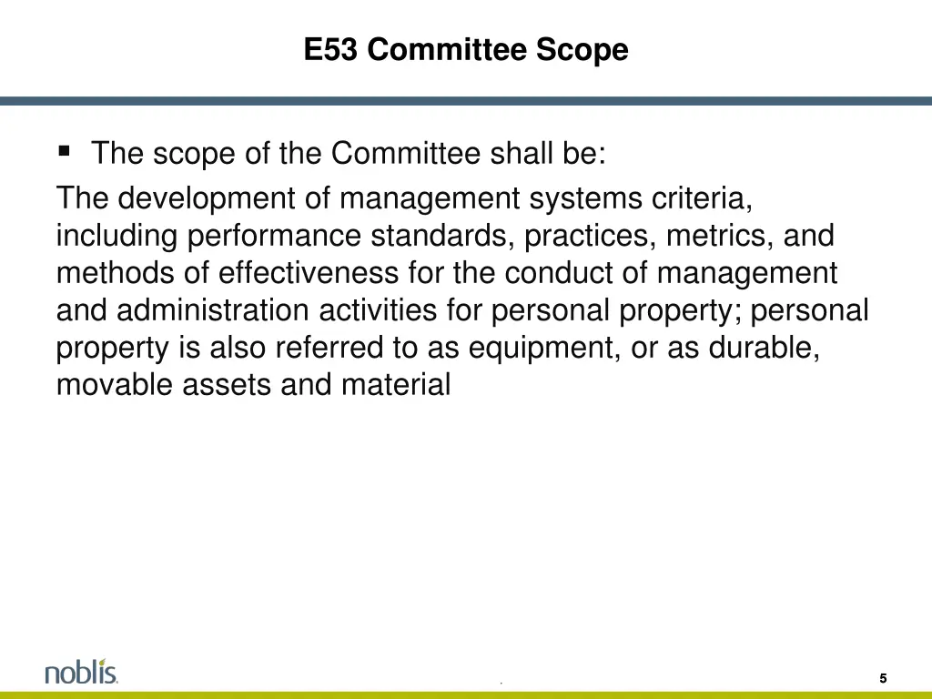 e53 committee scope