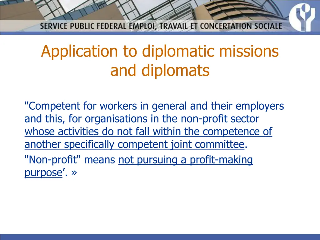 application to diplomatic missions and diplomats 1