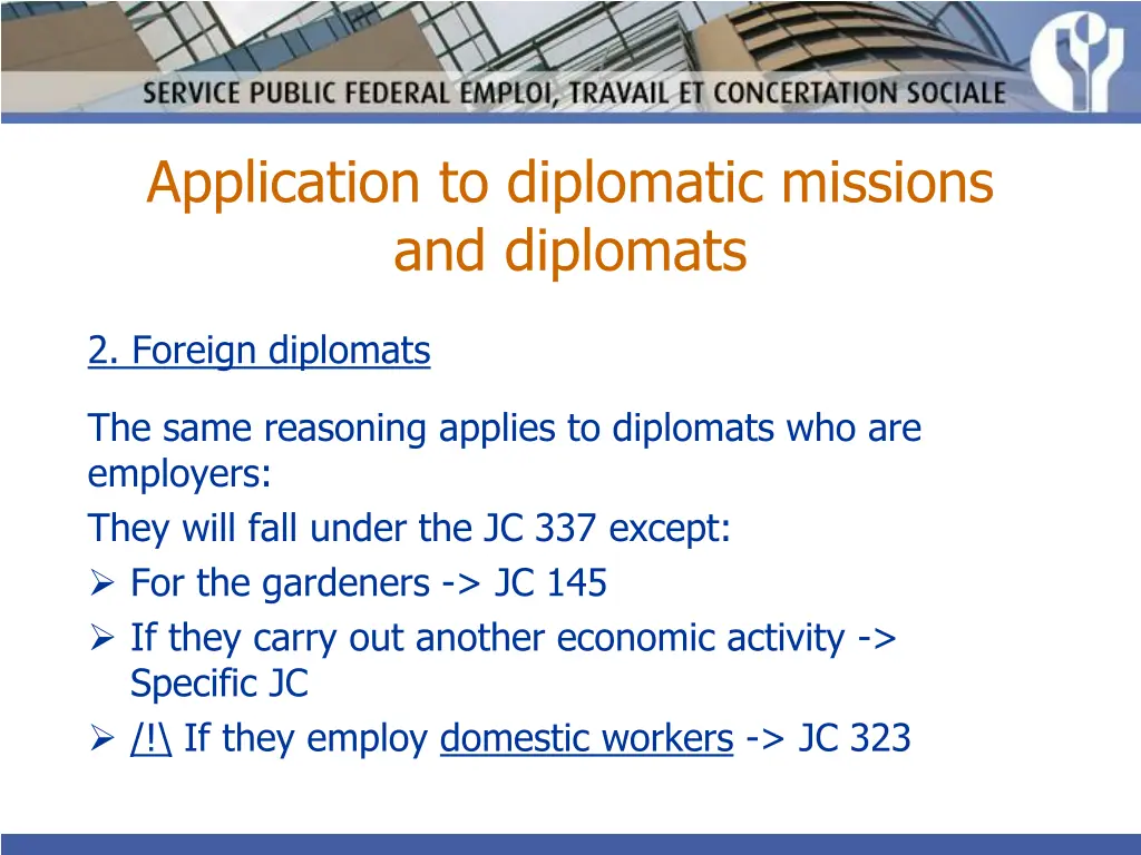 application to diplomatic missions and diplomats 5