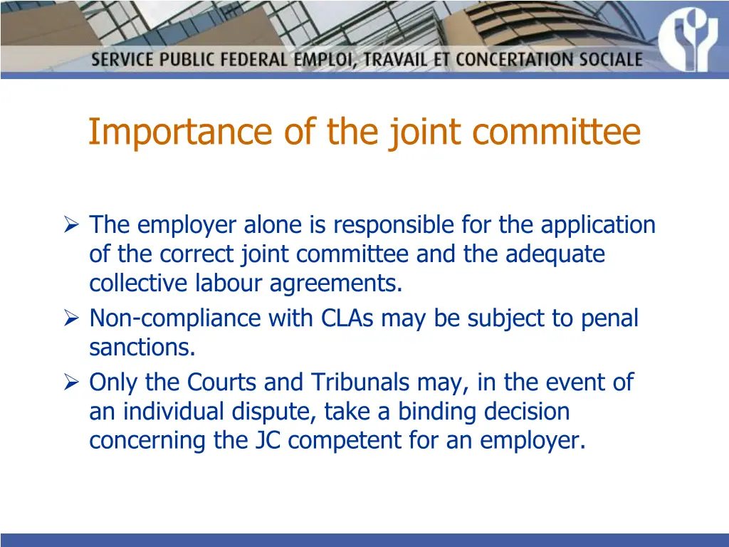 importance of the joint committee 1