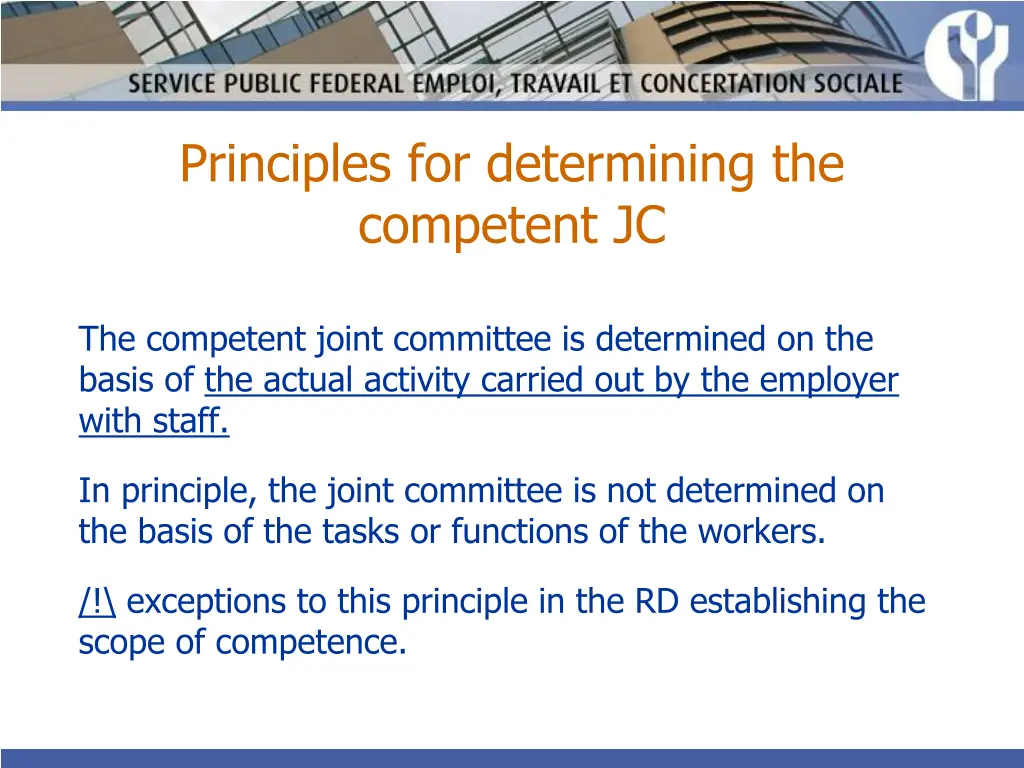 principles for determining the competent jc 1