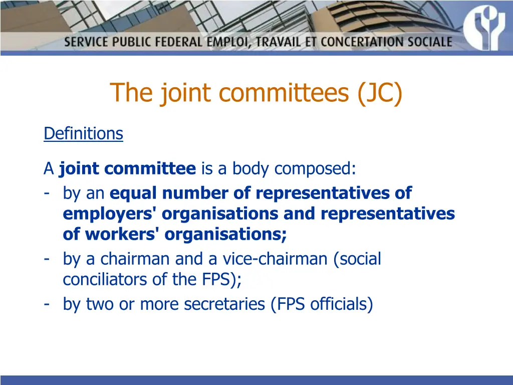 the joint committees jc