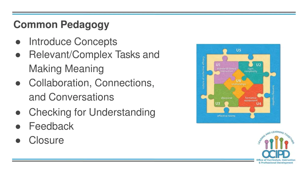 common pedagogy introduce concepts relevant