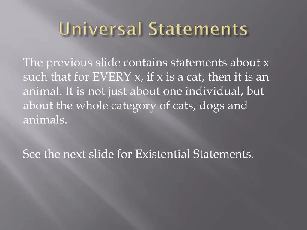 the previous slide contains statements about