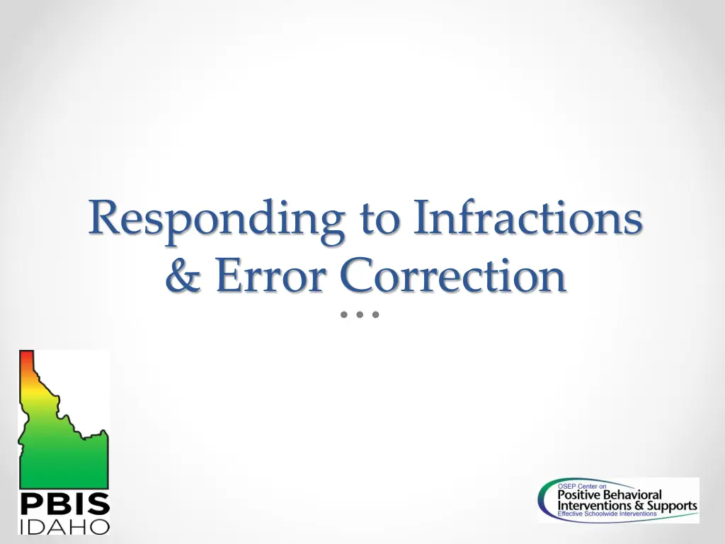 responding to infractions error correction