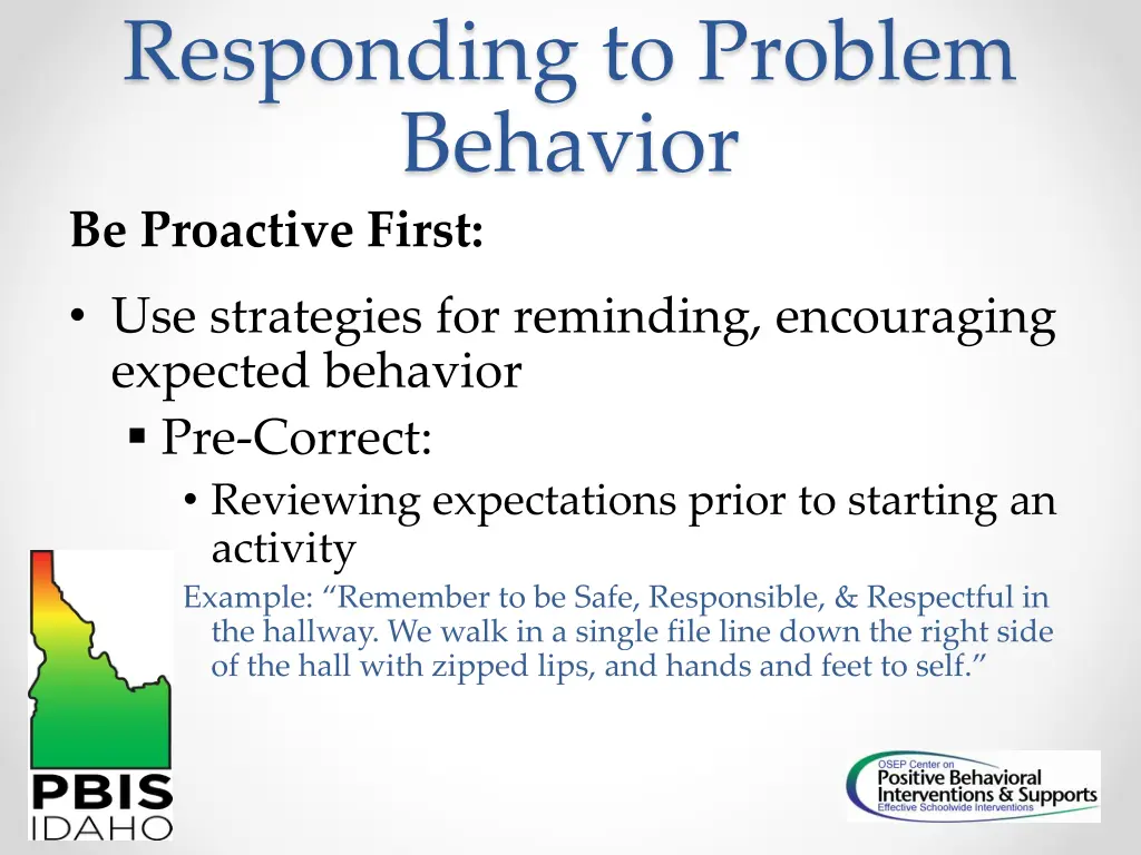 responding to problem behavior be proactive first