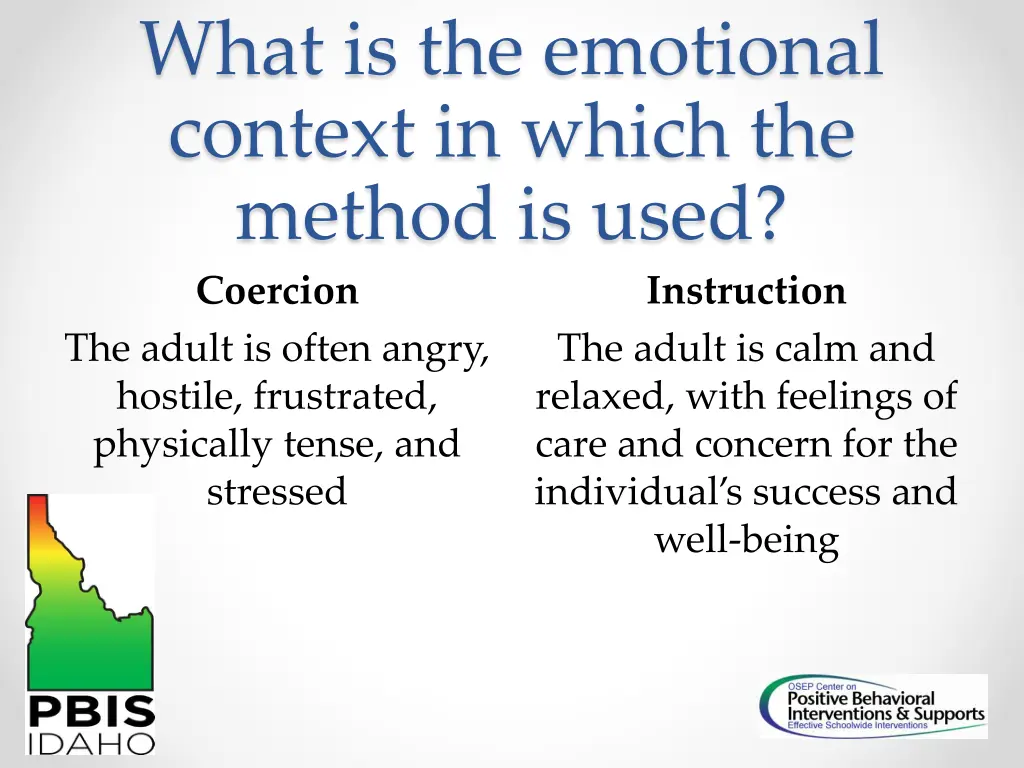 what is the emotional context in which the method