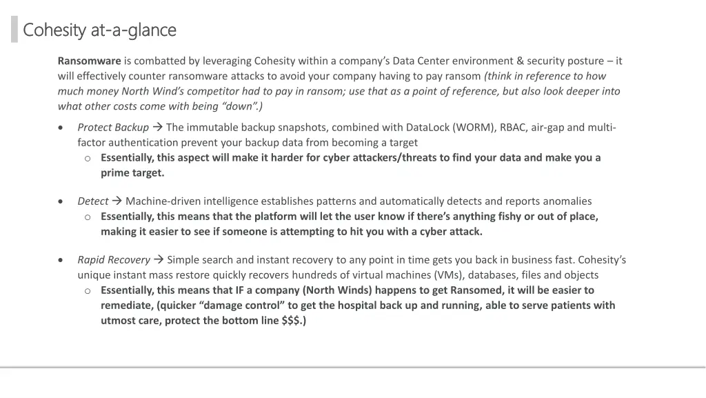 cohesity at cohesity at a a glance