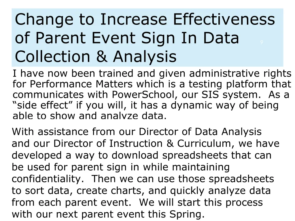 change to increase effectiveness of parent event