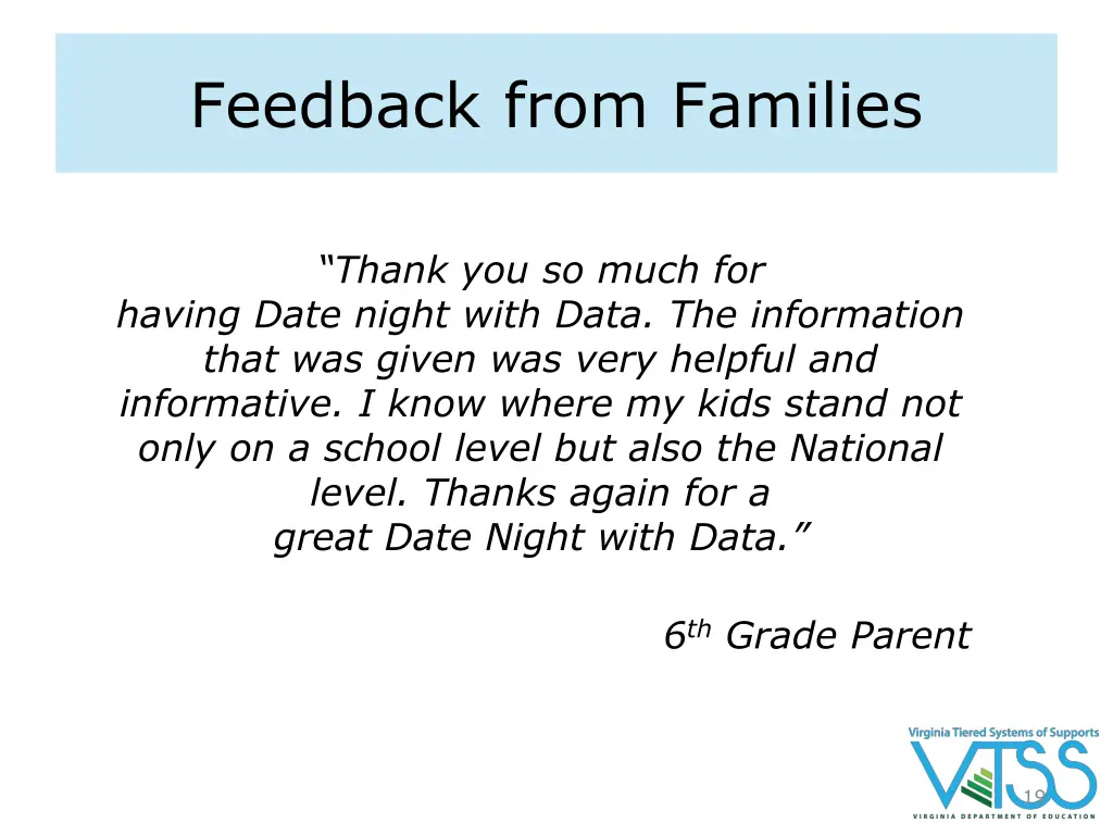 feedback from families