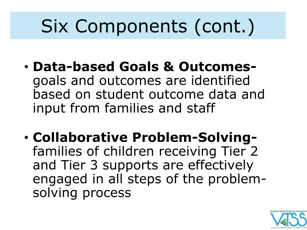 six components cont